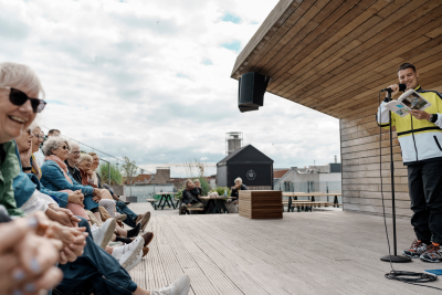 Oplæsning ved Caspar Eric på Salling Rooftop.