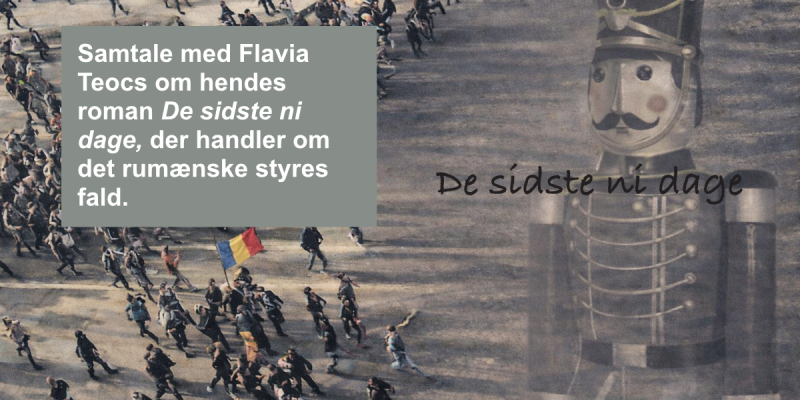 Oprørsk folkemængde omkring en tank. I siluet den tapre tinsoldat.