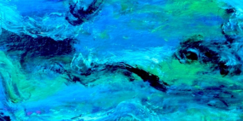 submerged. feminism. water. green. blue. ripples. waves