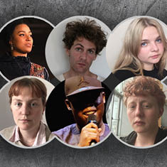 Collage af de seks forfattertalenter, der er med i Cities Untold